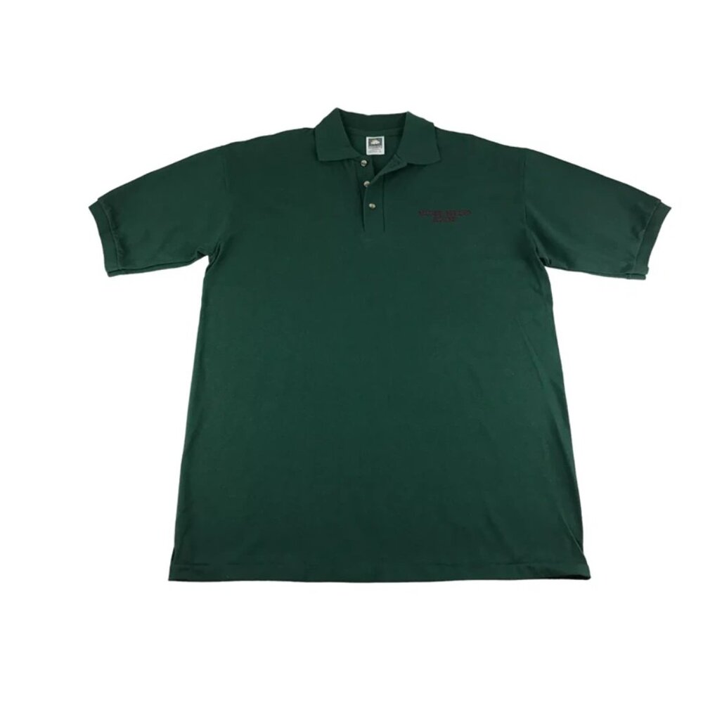Cotton Deluxe Mens Green Silver Spring House Short Sleeves Polo Shirt Size‎ L